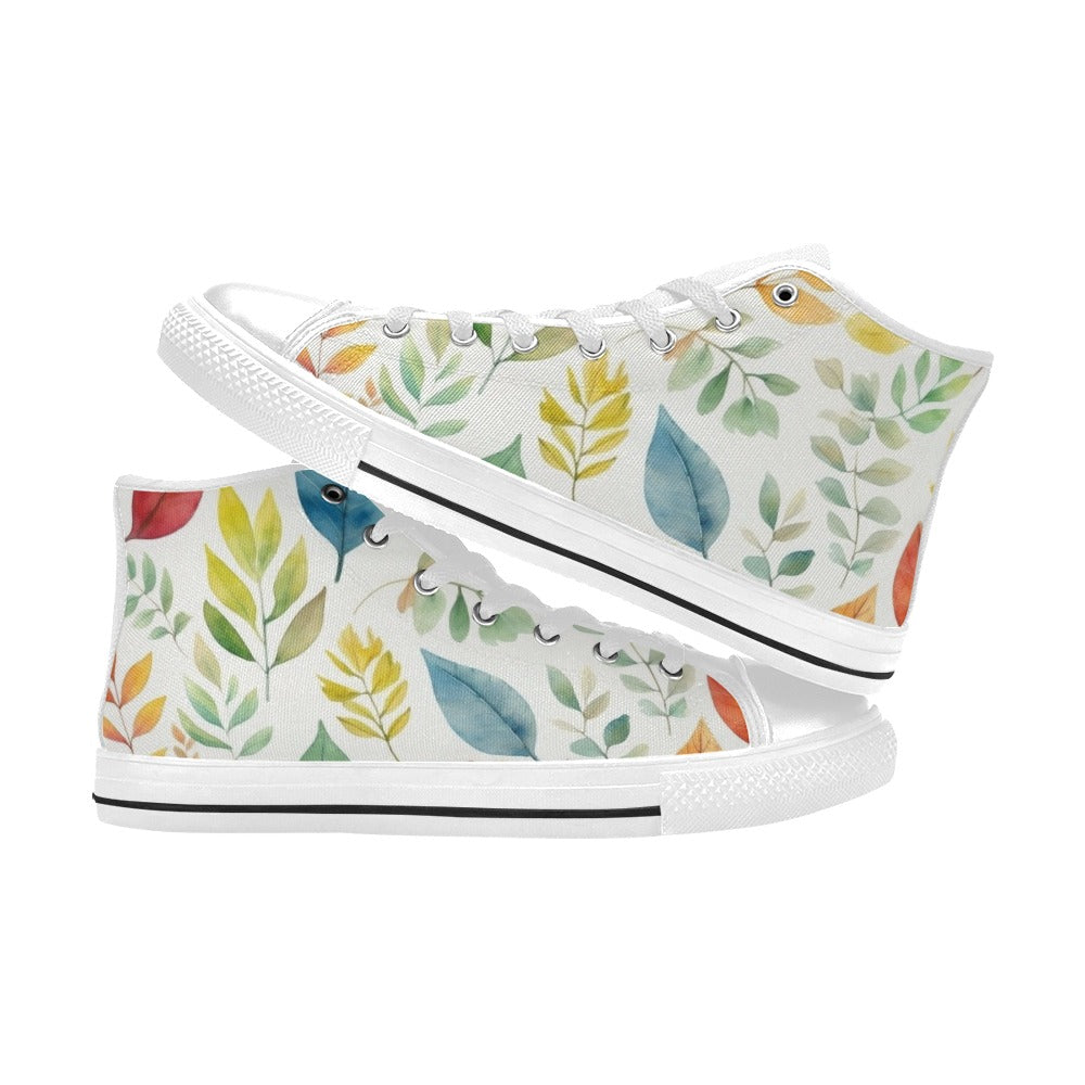 Autumn Leaves - Men's High Top Canvas Shoes