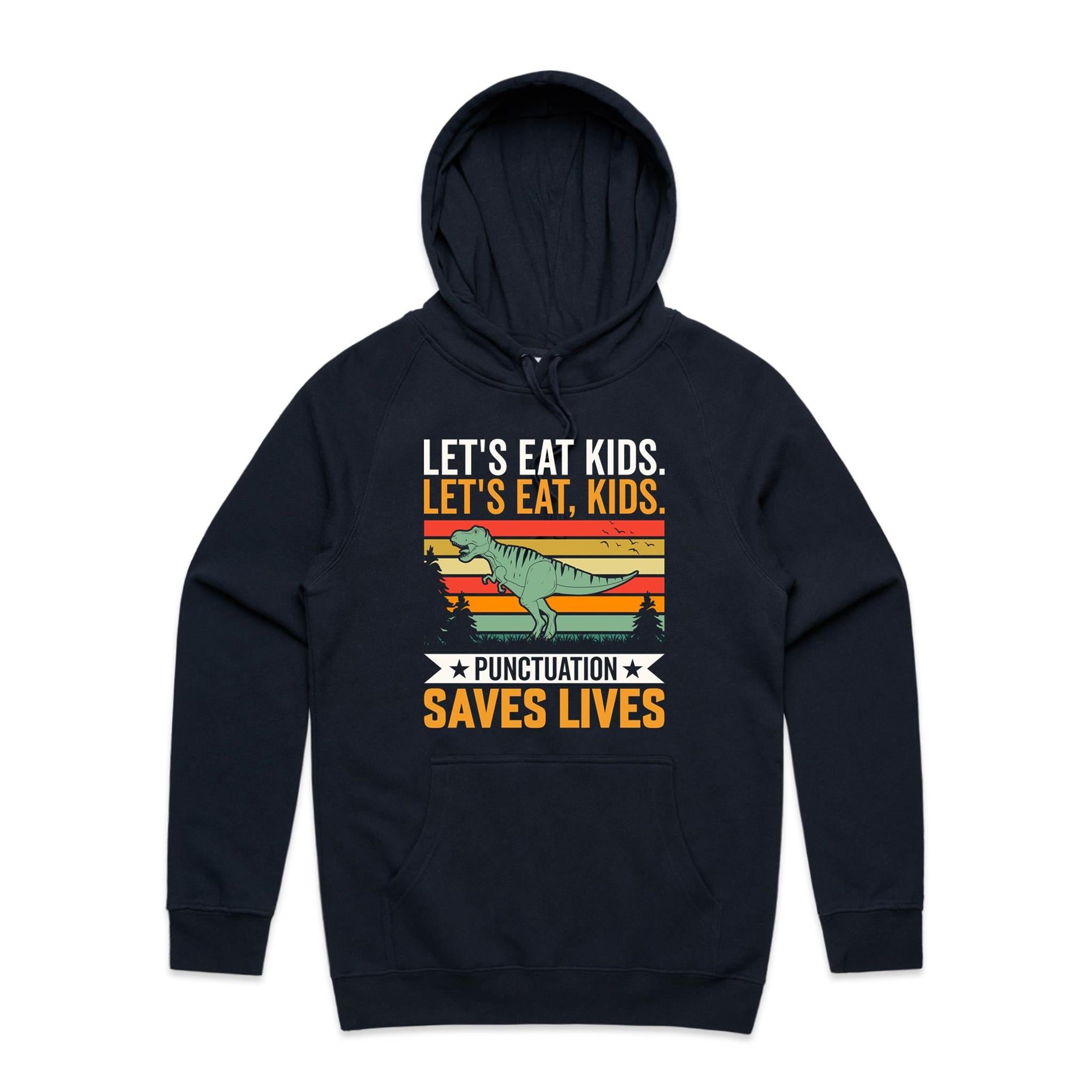 Punctuation Saves Lives, Dinosaur Man's AS Colour Hoodie