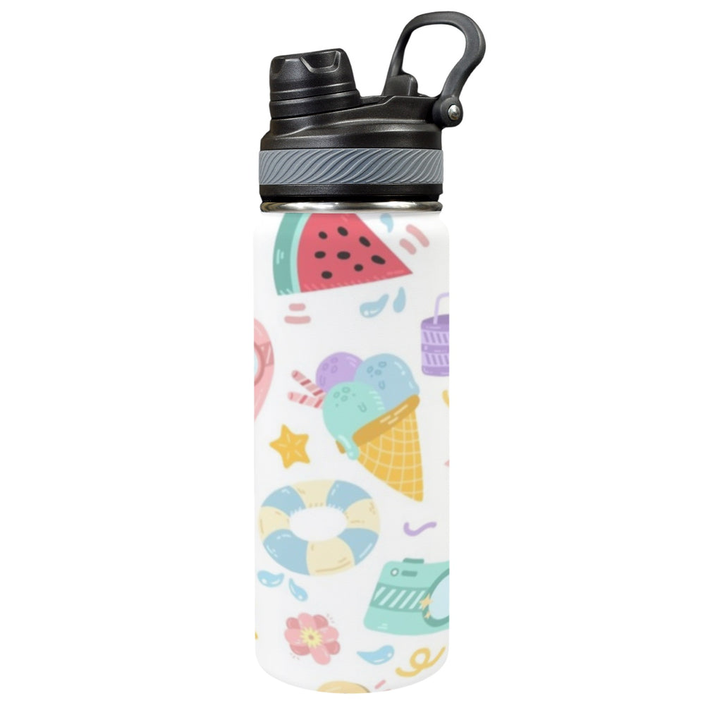 Summer Fun - Insulated Water Bottle with Dual-Use Lid (18oz) One Size Insulated Water Bottle with Dual-Use Lid (18oz) Printed Offshore Summer