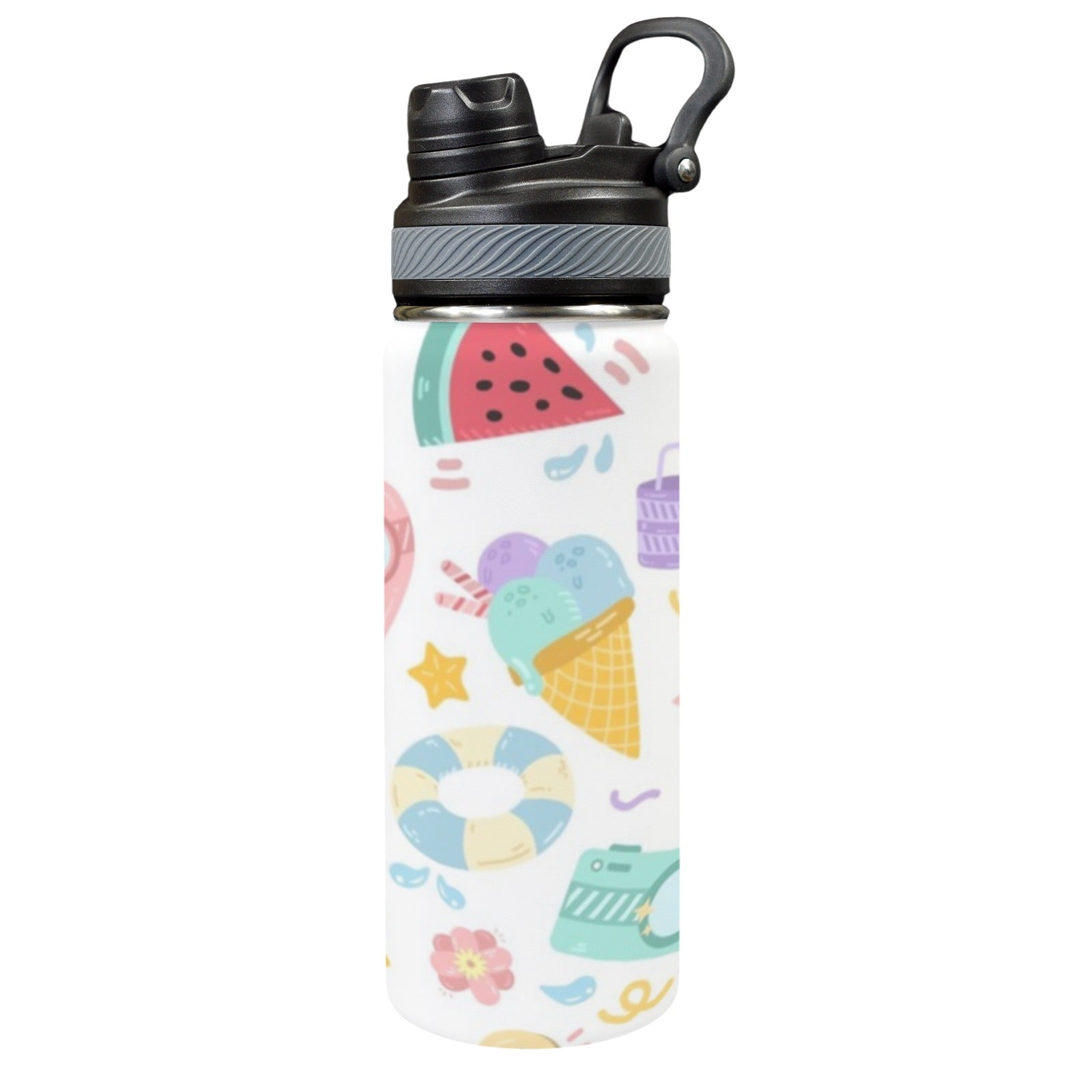 Summer Fun - Insulated Water Bottle with Dual-Use Lid (18oz) One Size Insulated Water Bottle with Dual-Use Lid (18oz) Printed Offshore Summer