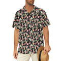 Tulips Men's Short Sleeve Hawaiian Shirt Men's Hawaiian Shirt (New) Plants Printed Offshore