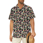 Tulips Men's Short Sleeve Hawaiian Shirt Men's Hawaiian Shirt (New) Plants Printed Offshore