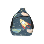 Rocket and Planets In Space - Chest Bag