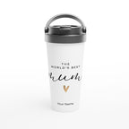 Personalised - The World's Best Mum - White 15oz Stainless Steel Travel Mug Default Title Personalised Travel Mug Globally Fulfilled Mum