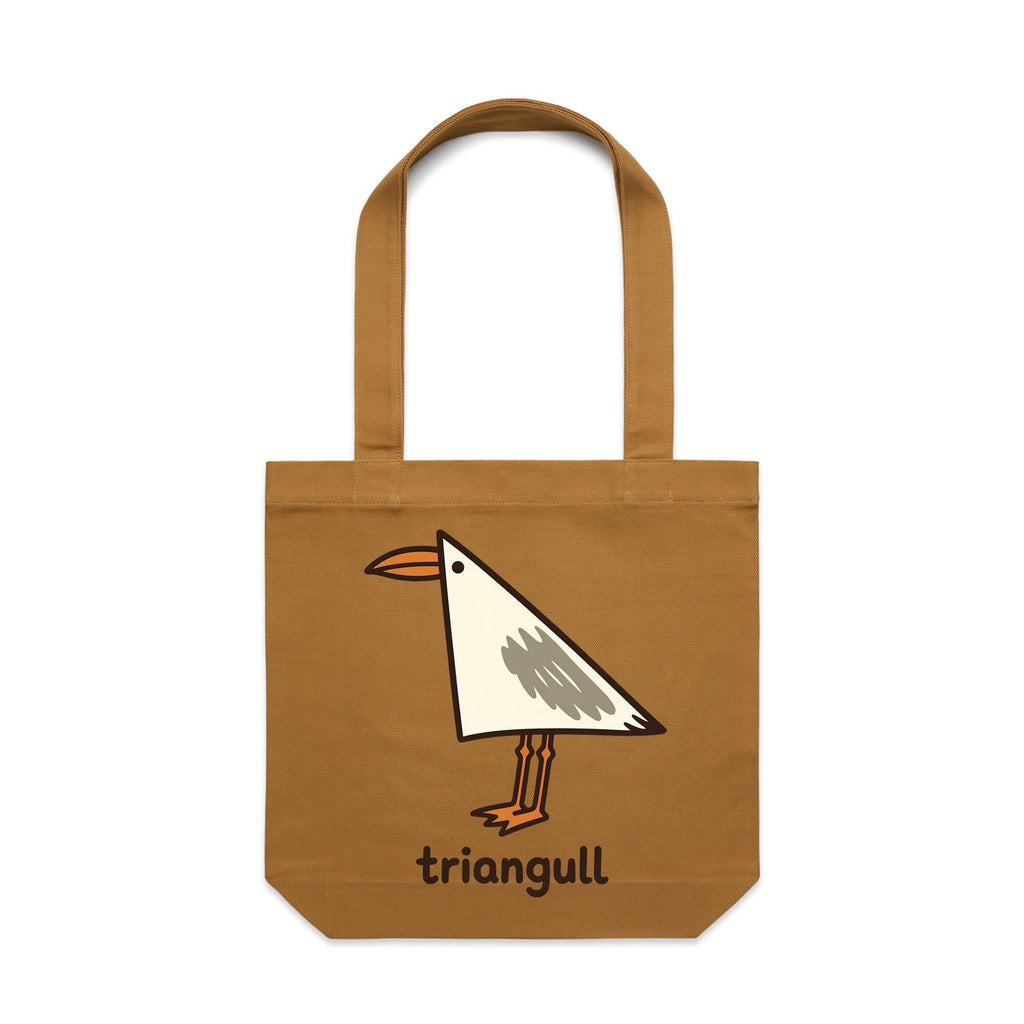Triangull Geometry Seagull Canvas Tote Bag