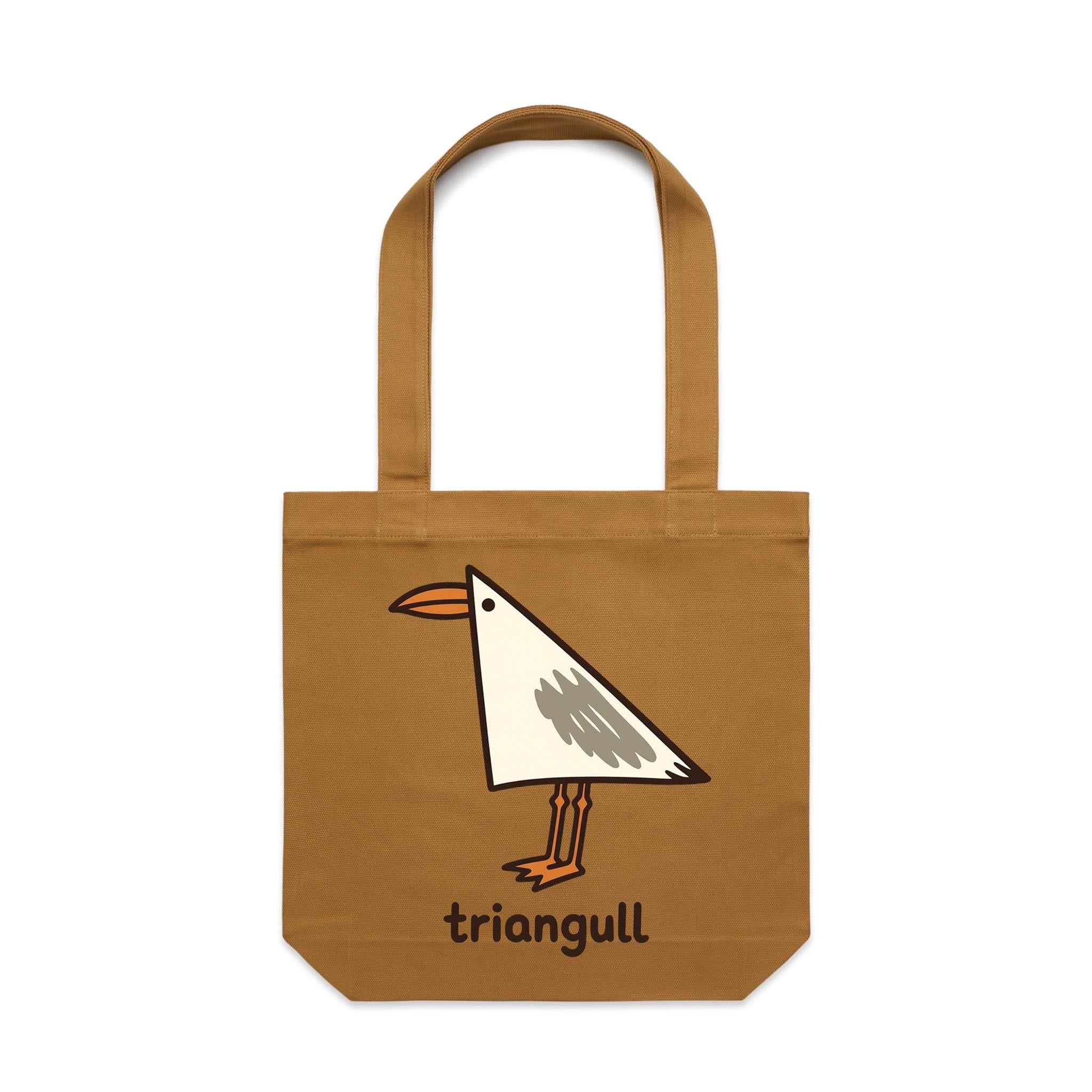 Triangull Geometry Seagull Canvas Tote Bag