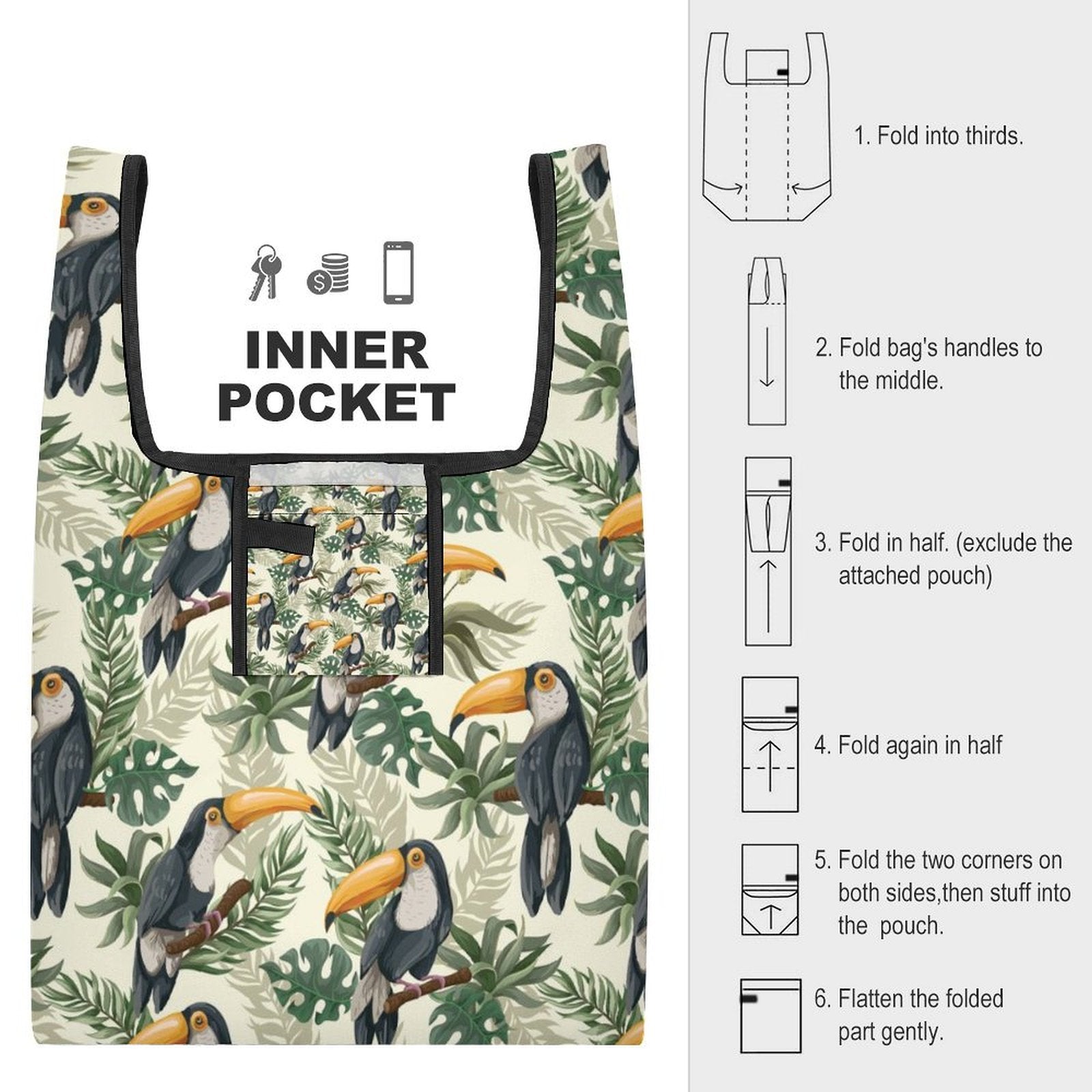 Toucans - Collapsible Shopping Bag