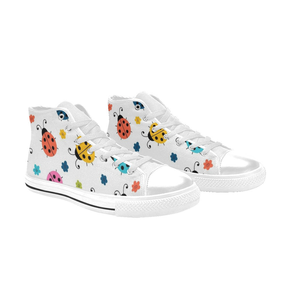 Ladybugs - Women's High Top Canvas Shoes