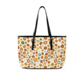 70's Style Floral PU Leather Tote Bag Large