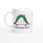 Personalised - Statasaurus - White 11oz Ceramic Mug with Colour Inside Ceramic White Personalised 11oz Mug animal customise Globally Fulfilled Maths personalise Science