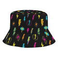 Fun Lightning Kids Bucket Hat black Kids Bucket Hat comic Printed Offshore
