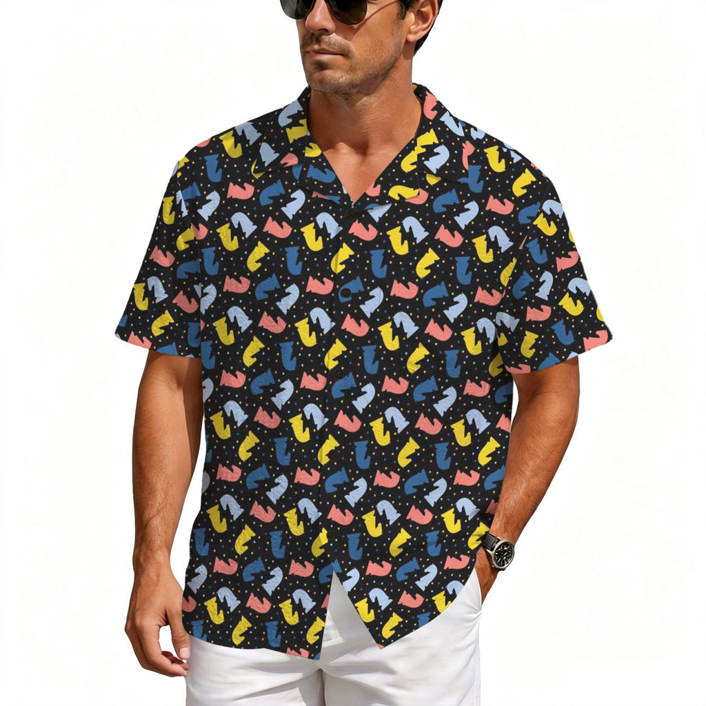 Colourful Chess Men's Crinkle Hawaiian Shirt
