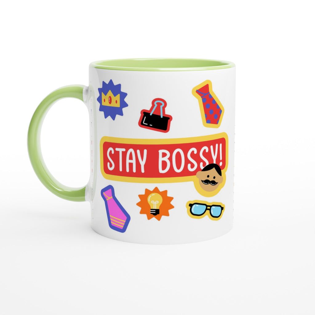 Stay Bossy, Boss Mug - White 11oz Ceramic Mug with Colour Inside Colour 11oz Mug Funny