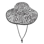 Black And White - Wide Brim Bucket Hat Wide Brim Bucket Hat Printed Offshore