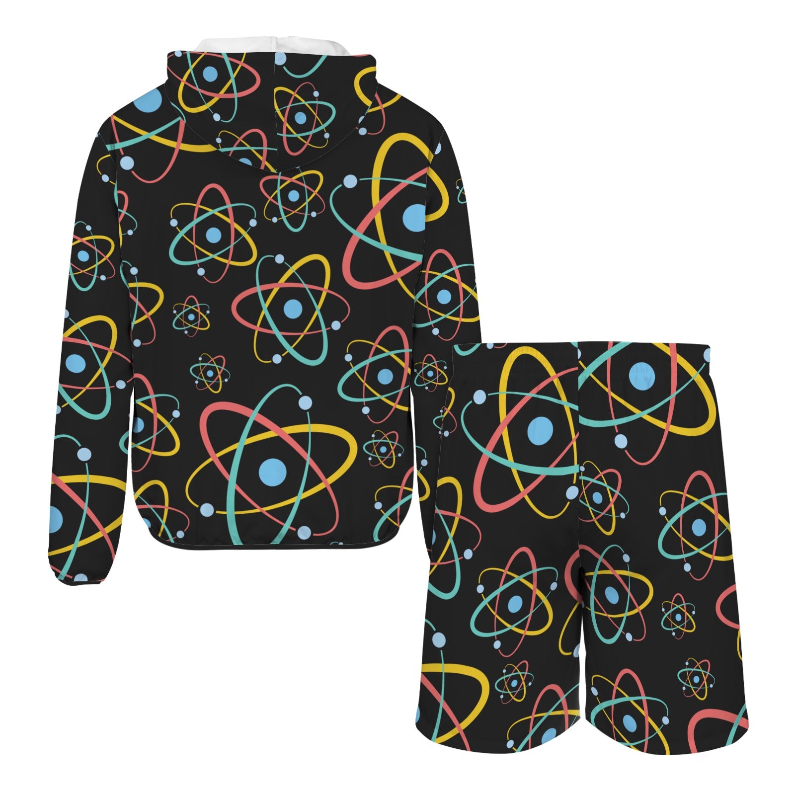 Atoms Men's Lightweight Sun Hoodie & Shorts Set Men's Lightweight Sun Hoodie & Shorts Printed Offshore Science