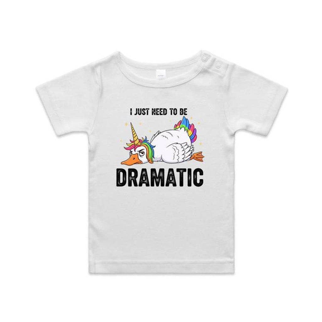 Dramatic Unicorn Goose AS Colour Baby T-shirt White Baby T-shirt animal Printed In Australia
