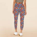 Comic Book Cells - Women's High Waist Pockets Yoga Leggings