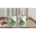 Personalised - My Dad Is Roarsome, Dinosaur - White 11oz Ceramic Mug Personalised Mug customisable dad Globally Fulfilled personalise