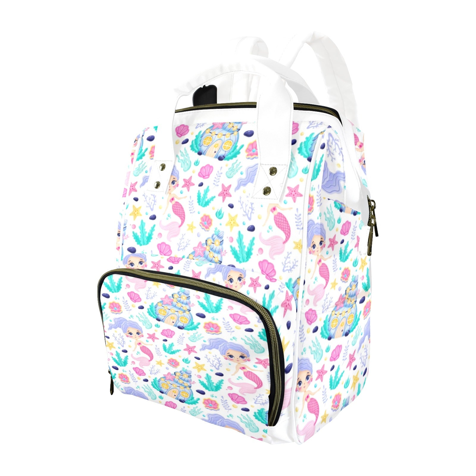 Mermaid World Multi-Function Backpack, Nappy / Diaper Bag One Size Multi-function Backpack, Nappy / Diaper Bag Printed Offshore