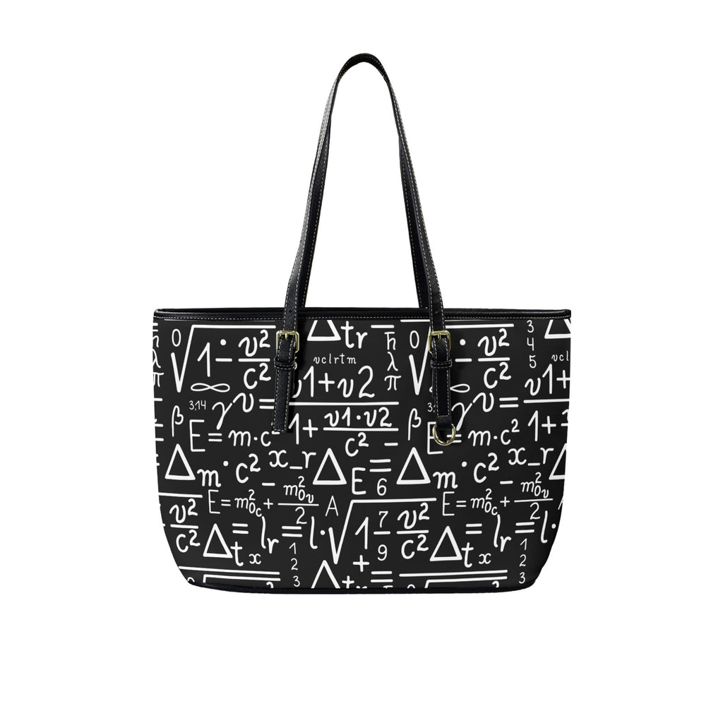 Mathematics - Leather Tote Bag-Large