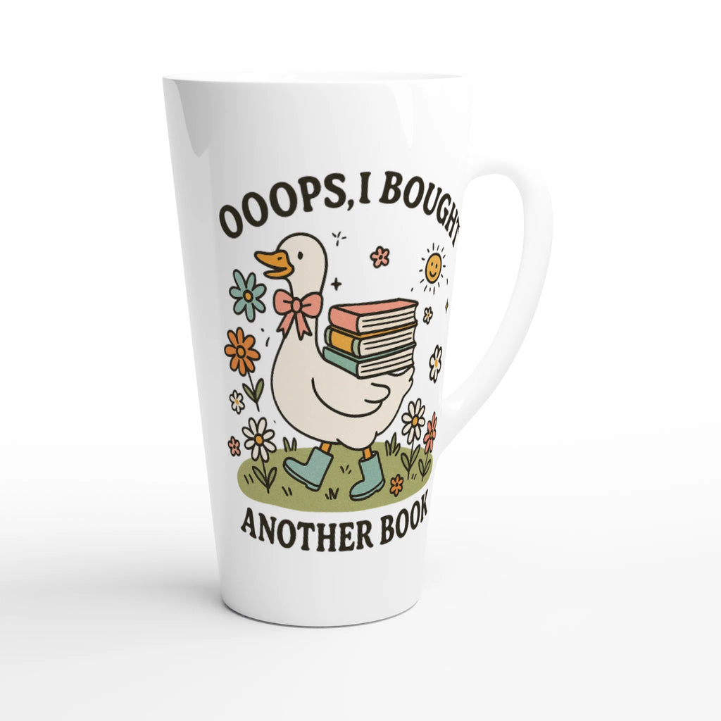 Oops, I Bought Another Book - White Latte 17oz Ceramic Mug Latte Mug animal Globally Fulfilled Reading