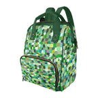 Green Paint Dabs - Multi-Function Backpack, Nappy / Diaper Bag
