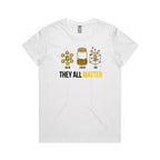 They All Matter Solid Liquid Gas Women's AS Colour T-shirt White Womens T-shirt Printed In Australia Science