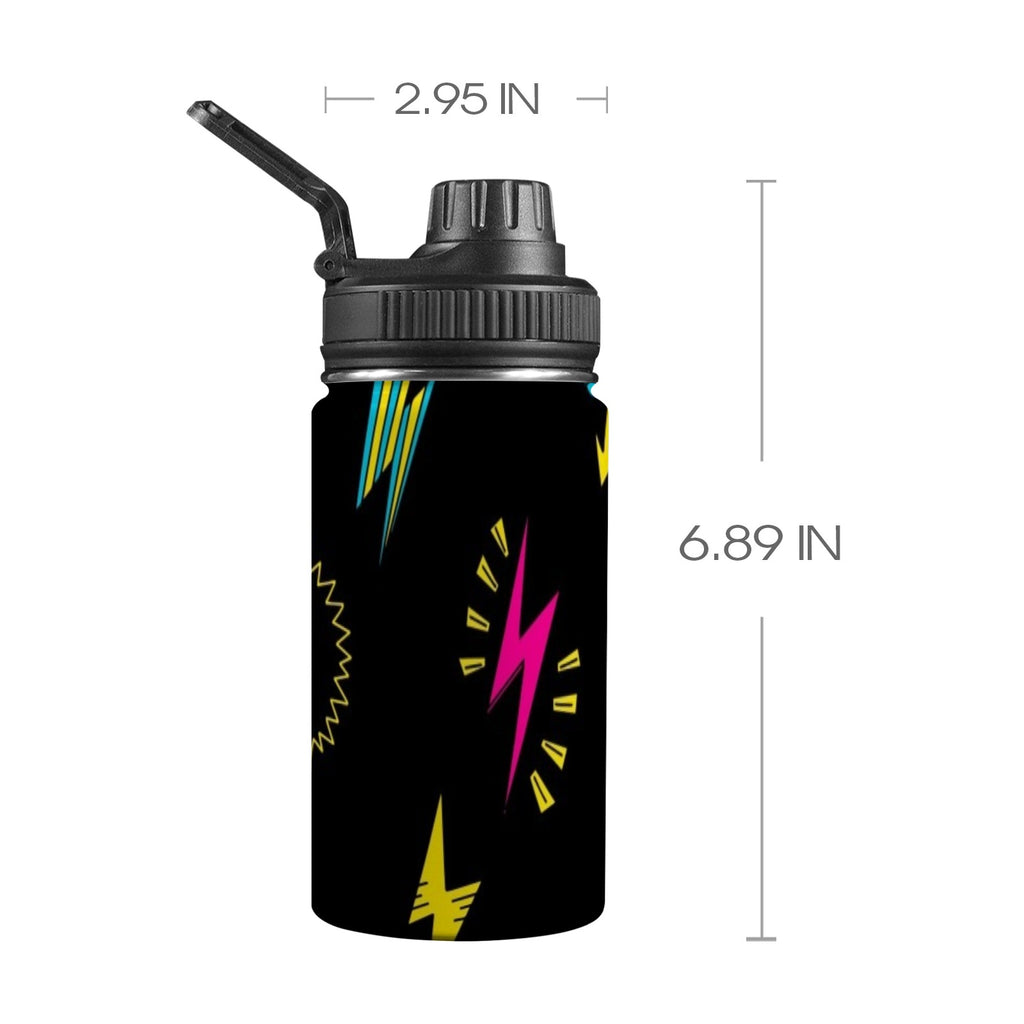 Fun Lightning - Kids Water Bottle with Chug Lid (12 oz) One Size Kids Water Bottle with Chug Lid comic Printed Offshore