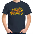 Hello Sunshine - Kids Youth T-Shirt Navy Kids Youth T-shirt Printed In Australia Summer