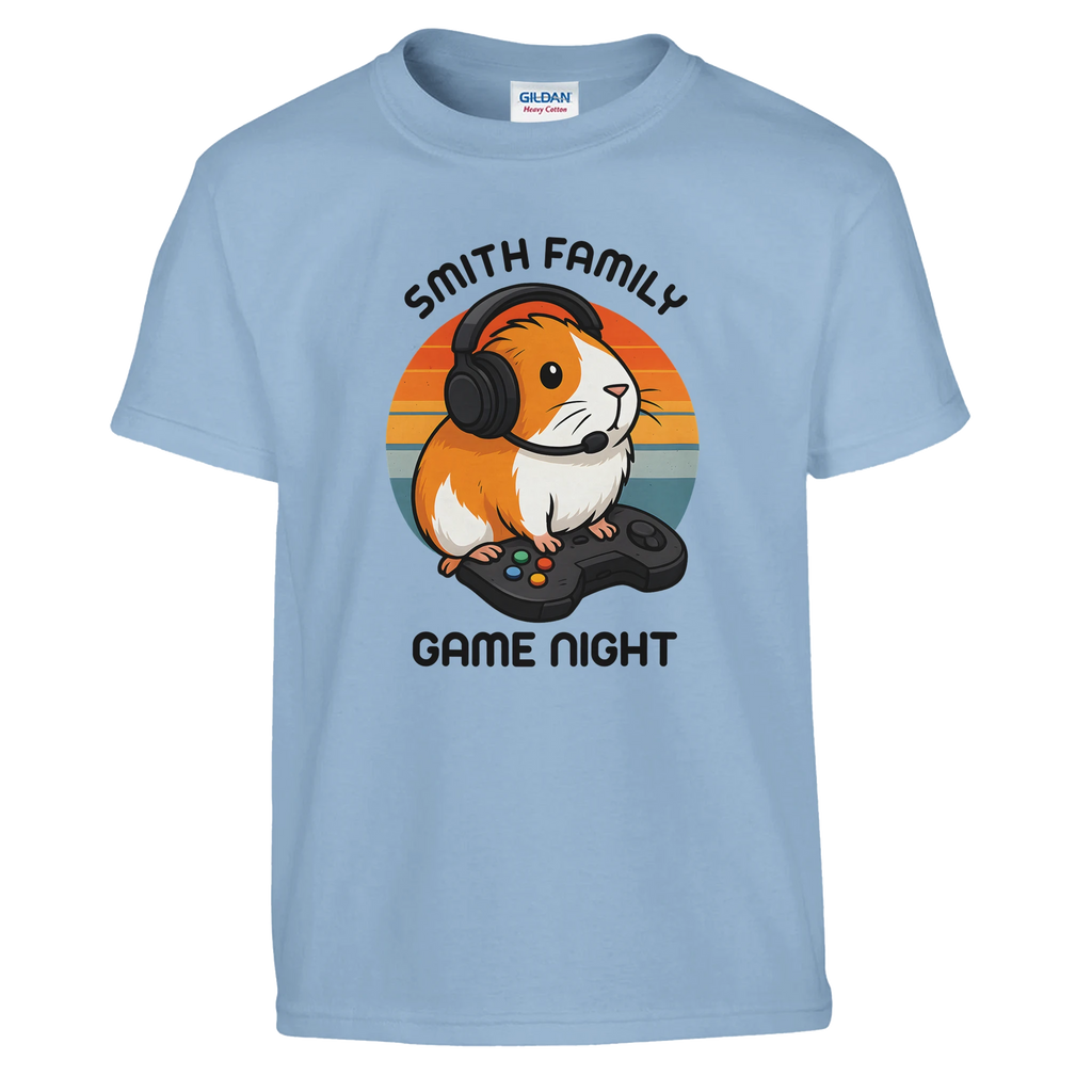 Family Game Night - Personalised Kids T-shirt XL Light Blue Personalised Kids T-shirt