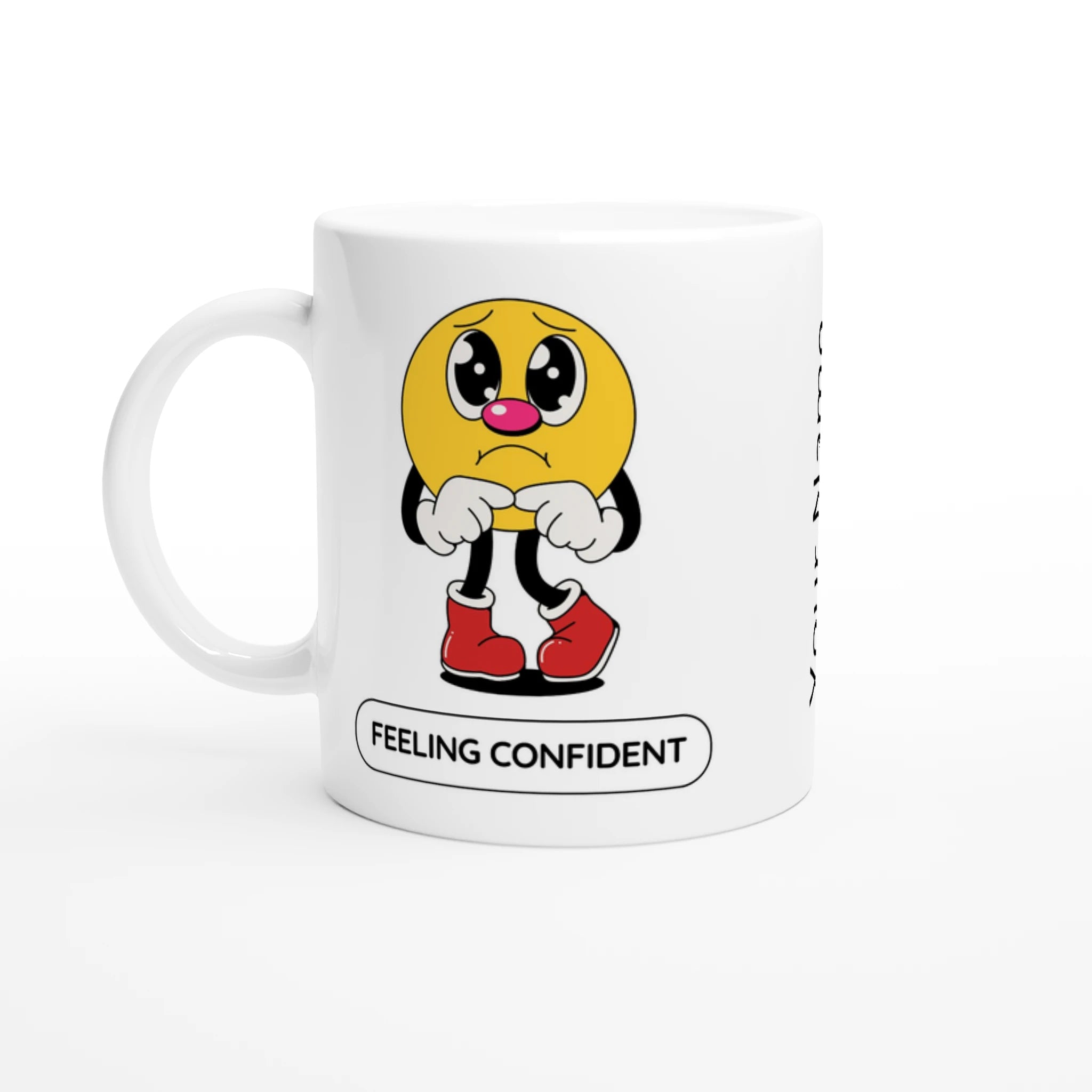 Personalised - Feeling Confident - White 11oz Ceramic Mug with Colour Inside Ceramic White Personalised 11oz Mug customise Globally Fulfilled personalise