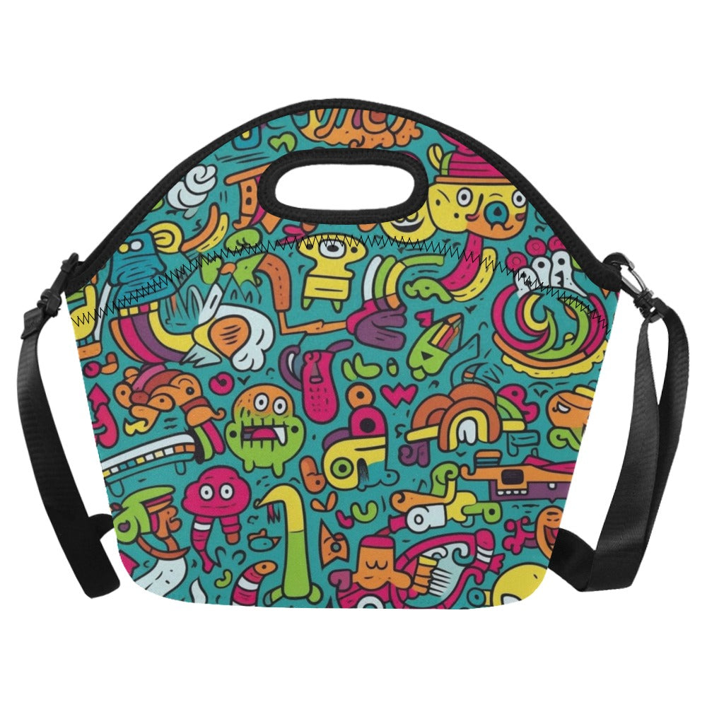 Crazy Characters - Neoprene Lunch Bag One Size Neoprene Lunch Bag Printed Offshore