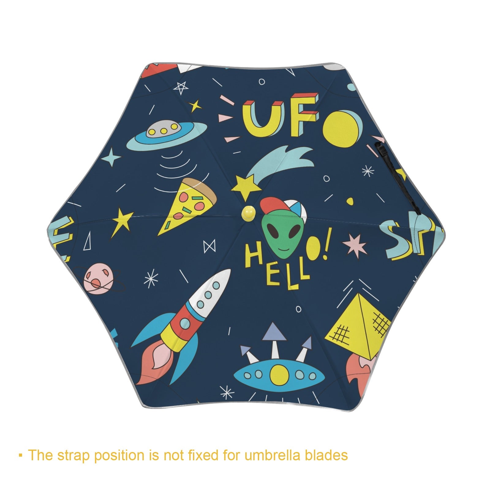 Hello Alien Kids Safe Round Corner Umbrella Kids Safe Round Corner Umbrella Printed Offshore Sci Fi