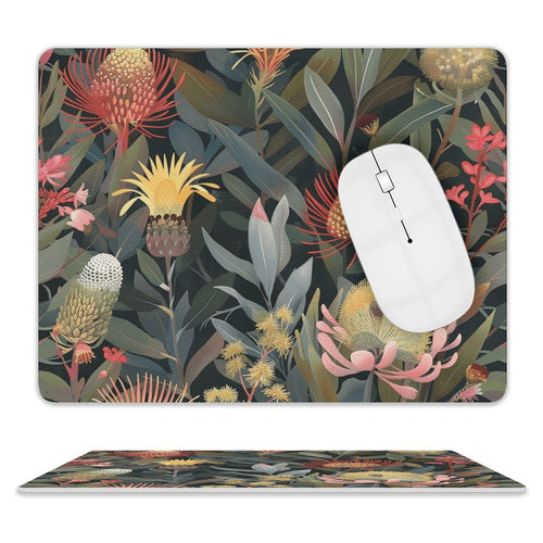Australian Native Flowers Leather Mouse Pad white One size Leather Mouse Pad Plants Printed Offshore