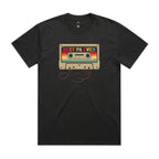 Best Pa Ever, Cassette Tape AS Colour Heavy Faded Tee Unisex Faded coal Heavy Faded T-shirt Dad Music Printed In Australia