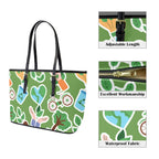 Earth Stickers - Leather Tote Bag-Large