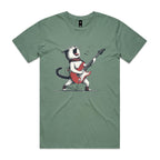 Cat Playing Guitar Men's AS Colour T-shirt Sage Mens T-shirt animal Music Printed In Australia