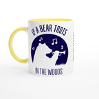 Personalised - If A Bear Toots In The Woods, Trumpet Player - White 11oz Ceramic Mug Ceramic Yellow Personalised Mug animal customise Globally Fulfilled Music personalise