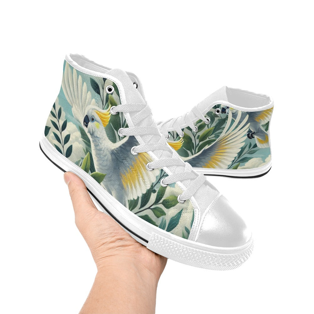 Cockatoo Women's High Top Canvas Shoes Womens Classic High Top Shoes animal Printed Offshore