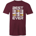 Piano Keyboard, Best Dad Ever - Mens T-Shirt Burgundy Mens T-shirt Dad Music Printed In Australia
