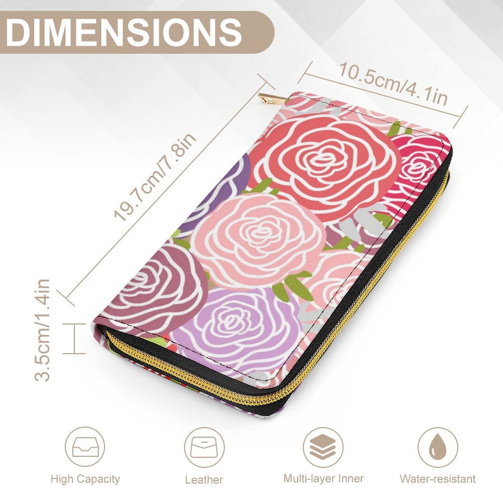 Abstract Roses -  PU Leather Wallet