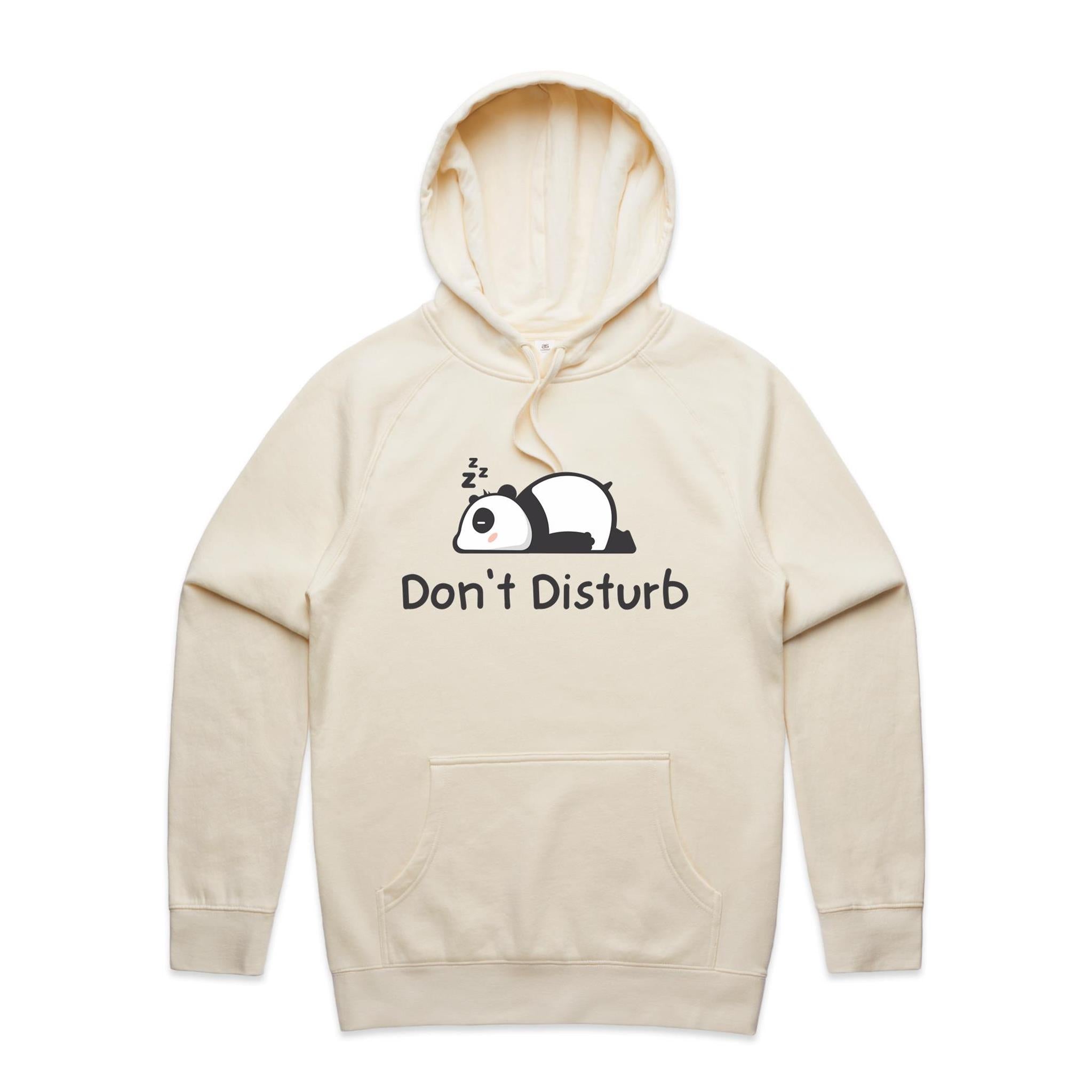 Don't Disturb, Panda - Mens Hoodie Ecru Mens Hoodie animal Printed In Australia