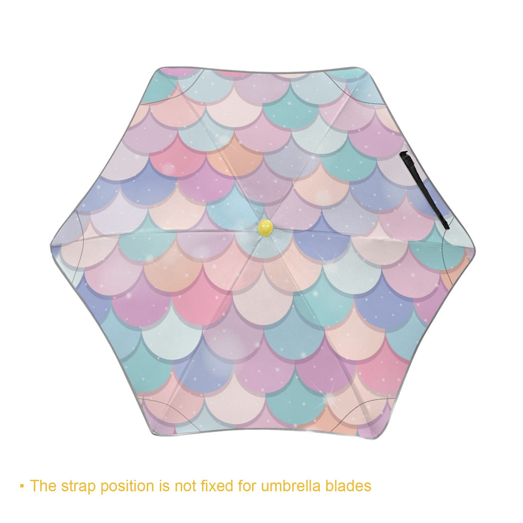 Mermaid Scales Kids Safe Round Corner Umbrella Kids Safe Round Corner Umbrella Ocean Printed Offshore