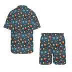 Galaxy Men's Hawaiian Shirt & Shorts Set Men's Hawaiian Shirt & Shorts Set Printed Offshore Space