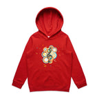 Funky Music - Kids Hoodie Red Kids Hoodie Printed In Australia