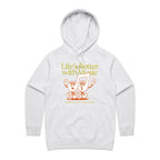 Life's Better With Music - Womens Hoodie White Marle Womens Hoodie Music Printed In Australia