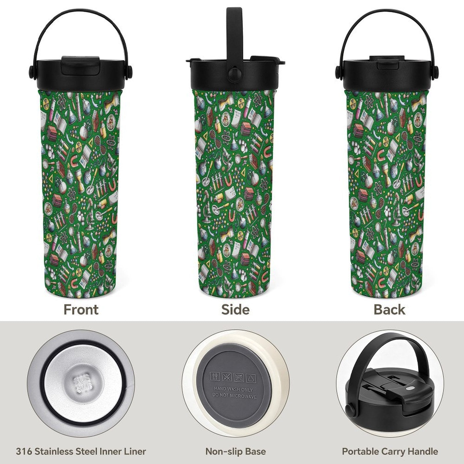 Science Love 20oz Tea Tumbler with Carry Handle