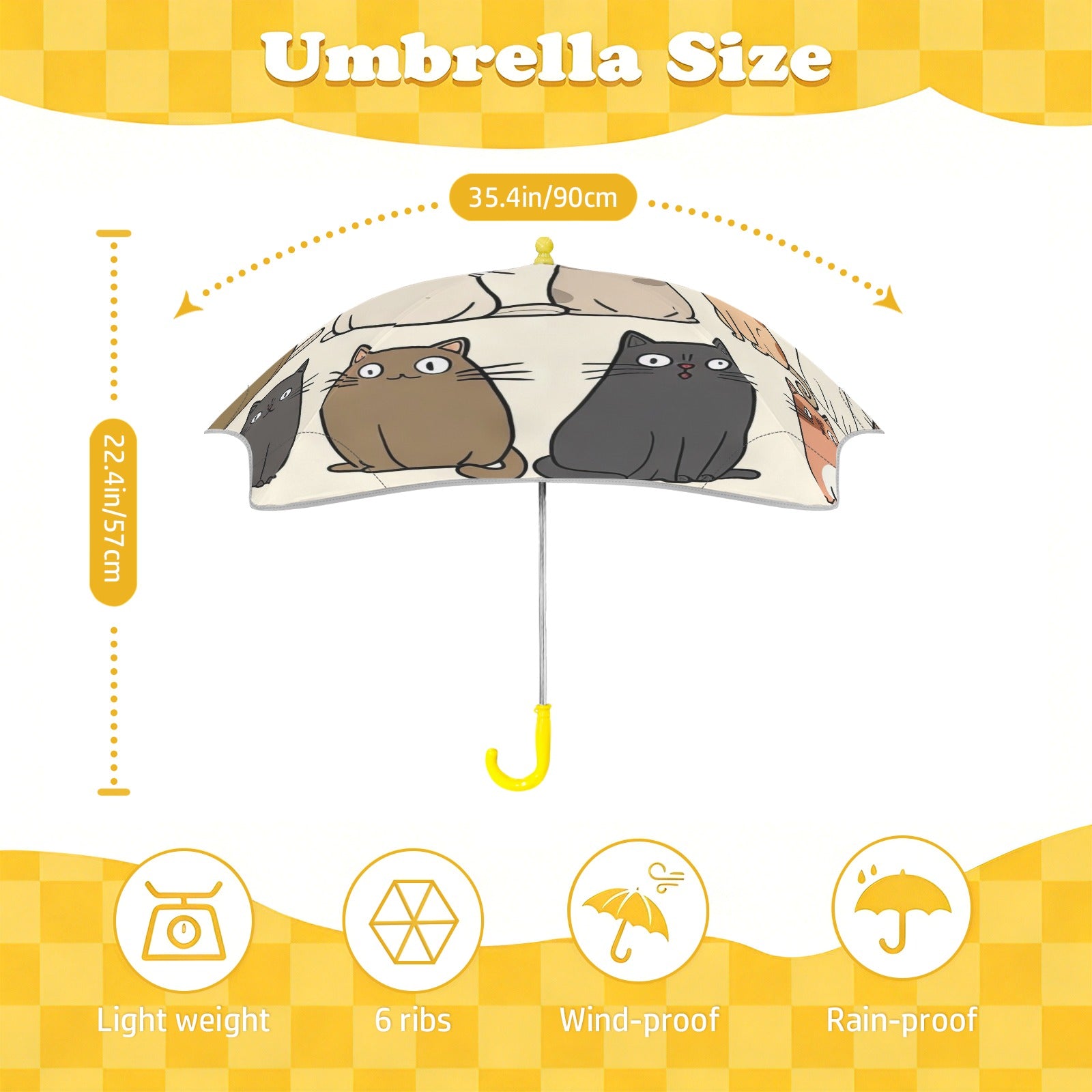 Lots Of Cats Kids Safe Round Corner Umbrella Kids Safe Round Corner Umbrella animal Printed Offshore