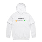 Currently On Aeroplane Mode - Mens Hoodie White Mens Hoodie Printed In Australia Tech