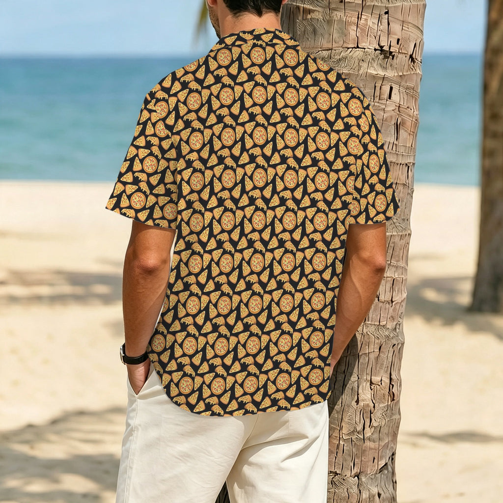 All The Pizza Men's Crinkle Hawaiian Shirt